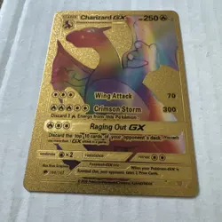 Pokemon Charizard GX Rainbow Gold Foil Card 150/147 - Image 1