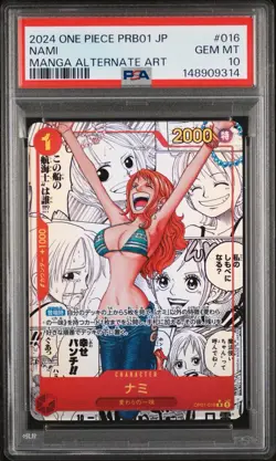 One Piece CCG Nami OP01-016 R PSA 10 Manga PRB01 Japanese Alternate Art 2024 - Image 1