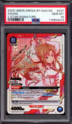 2025 Union Arena Sword Art Online 2 Star Signature Asuna #37 PSA 10 GEM MINT - Image 1