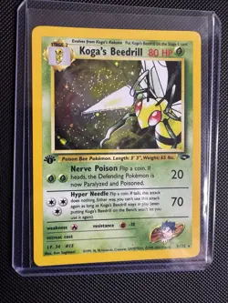Pokemon TCG Gym Challenge 1st Edition Koga’s Beedrill 9/132 HOLO SWIRL Rare - Image 1