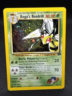 Koga's Beedrill 9/132 Gym Challenge Holo Pokemon TCG LP+ - Image 1