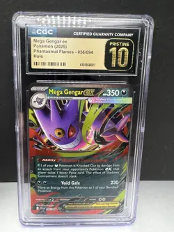 🔥🔥Mega Gengar EX 056/094 Phantasmal Flames Pokemon Card CGC 10 Pristine Holo - Image 1