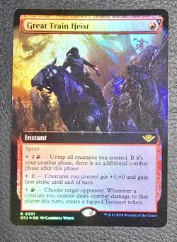 Great Train Heist (Extended Art) Outlaws of Thunder Junction Foil MTG Magic Card - Image 1