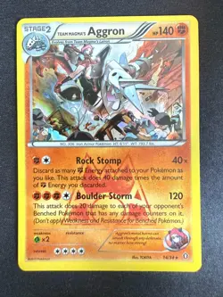 TEAM MAGMAS AGGRON 14/34 DOUBLE CRISIS ENGLISH POKEMON CARD TCG - Image 1