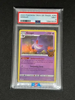 2023 Pokemon TCG Trick or Trade #66 Gengar PSA 9 MINT Stamped - Image 1
