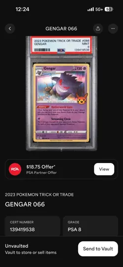 2023 Pokemon TCG Trick or Trade #66 Gengar PSA 9 MINT Stamped - Image 4