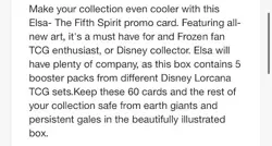 2025 RAVENSBURGER DISNEY LORCANA FABLED ELSA PROMO CARD GIFT PACK BOX PRE-ORDER! - Image 5