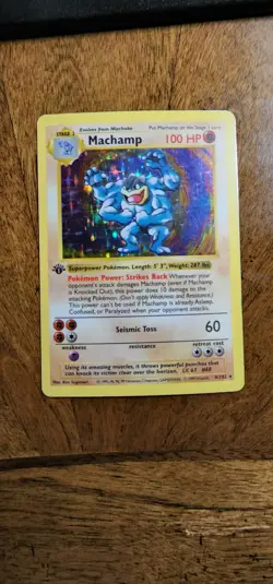 Pokemon TCG Machamp Base Set 8/102 Holo 1st Edition Holo Rare Shadowless - Image 1