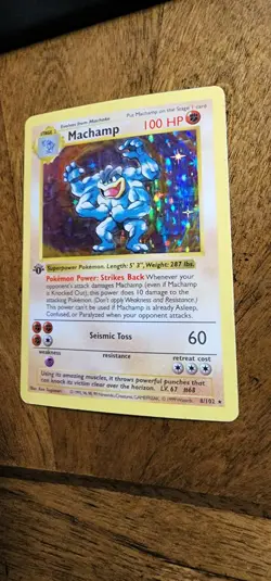 Pokemon TCG Machamp Base Set 8/102 Holo 1st Edition Holo Rare Shadowless - Image 4