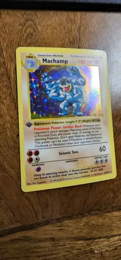 Pokemon TCG Machamp Base Set 8/102 Holo 1st Edition Holo Rare Shadowless - Image 5
