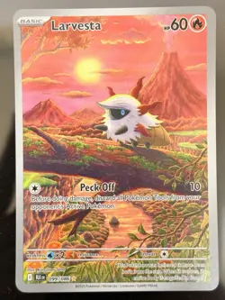 Larvesta 099/086 SV: Black Bolt Illustration Rare Pokemon Card - Image 1