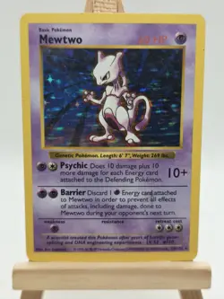 1999 Pokemon TCG Mewtwo Base Set Holo Shadowless Rare Card 10/102 - Image 1