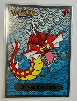 💥 SHINING GYARADOS Pokemon Vintage Art CARD Metallic Foil Collectible Anime NM - Image 1