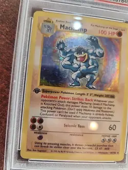 Machamp Shadowless Base Set Holo Pokemon Card WOTC EX - Mint PSA 6 - Image 2
