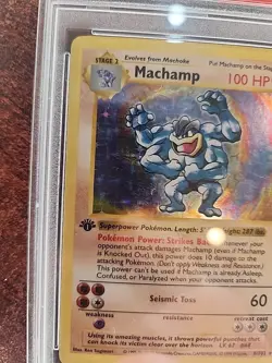 Machamp Shadowless Base Set Holo Pokemon Card WOTC EX - Mint PSA 6 - Image 3