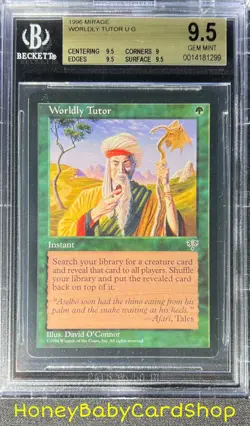 MTG Mirage 1996 Worldly Tutor BGS 9.5 GEM MINT Silver Age Iconic Staple - Image 1