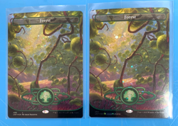 Unfinity Borderless Full Art GALAXY Foil FOREST x2 mtg I Combine Ship - Image 1