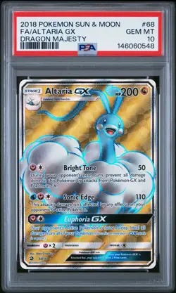 Altaria GX Full Art 68/70 Dragon Majesty Pokemon PSA 10 - Image 1
