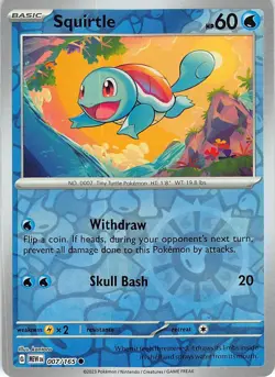 Squirtle 007/165 Common 151 Pokemon Reverse Holo Near Mint - Image 1