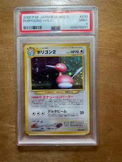 Pokemon 2000 Japanese Neo 3 Revelation #233 - Porygon2 Holo Rare - PSA 9 Mint - Image 1