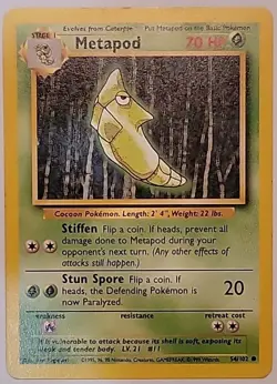 Pokemon TCG Metapod 054/102 Base Set Regular - Image 1