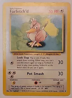 Pokemon TCG Farfetch'd 027/102 Base Set Regular - Image 1