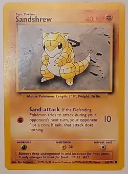 Pokemon TCG Sandshrew 062/102 Base Set Regular - Image 1