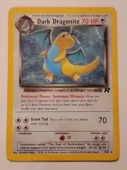 Pokemon TCG Dark Dragonite 5/82 Team Rocket Holo HP - Image 1
