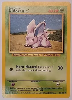 Pokemon TCG Nidoran M 055/102 Base Set Regular - Image 1