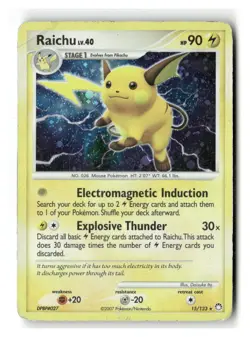 Raichu 15/123 Holo Rare Mysterious Treasures Pokemon Holo Heavily Played - Image 1