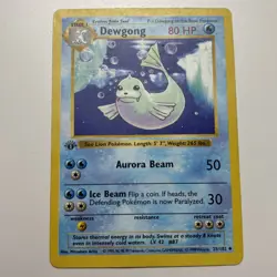 1999 Pokemon Base Set 1st Edition Dewgong 25/102 Shadowless WOTC Wizards MP #25 - Image 1