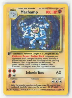 #Machamp #008/102 Holo Rare,First Edition,Holo Near Mint or Better Pokemon - Image 1
