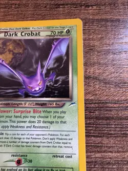 Pokemon Dark Crobat TCG Neo Destiny Holo Card 2/105 Unlimited Rare - Image 3