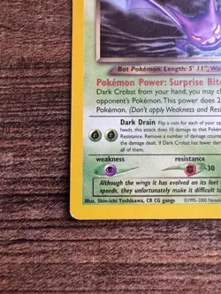 Pokemon Dark Crobat TCG Neo Destiny Holo Card 2/105 Unlimited Rare - Image 4