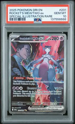 Pokemon 2025 Team Rocket's Mewtwo ex 231/182 SIR Destined Rivals GEM MT PSA 10 - Image 2