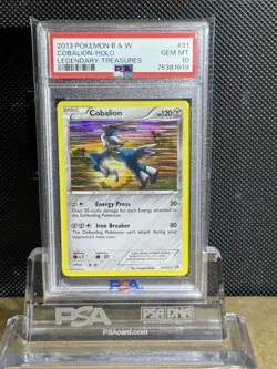 2013 POKEMON B & W LEGENDARY TREASURES COBALION HOLO 91/113 PSA 10 GEM MT🔥POP 8 - Image 1