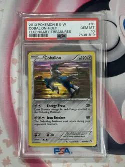 2013 POKEMON B & W LEGENDARY TREASURES COBALION HOLO 91/113 PSA 10 GEM MT🔥POP 8 - Image 3