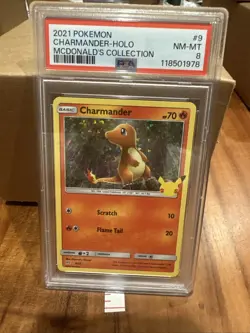 2021 Pokemon Mcdonalds Collection Charmander Holo #9 PSA 8 NM-MT - Image 1