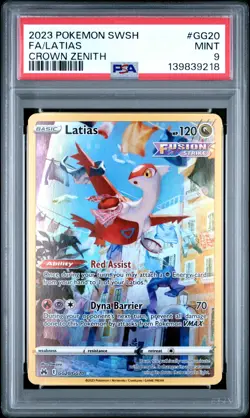 2023 Pokemon Sword & Shield Crown Zenith Latias PSA 9 #GG20/GG70 - Image 1