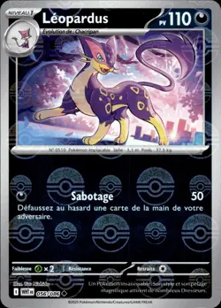 Carte Pokemon Leopardus Poke Ball 056/086 Reverse Flamme Blanche Francais - Image 1
