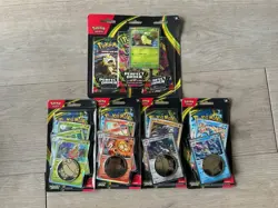 Pokemon TCG Perfect Order Checklane Blisters Lot of 4 & 3 Pack Blister Chikorita - Image 1