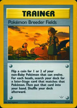 POKEMON BREEDER FIELDS 62/64 UNCOMMON NEO REVELATION POKEMON UNLIMITED LP - Image 1