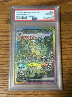 Pokemon Leafeon ex 200/187 SV8a Terastal Fest Ex Special Art Rare PSA 10 JP - Image 1