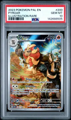 2023 POKEMON PAL EN-PALDEA EVOLVED ILLUSTRATION RARE #200 PYROAR PSA 10 - Image 1