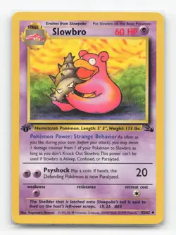 Pokemon TCG - Slowbro 43/62 Moderately Played Uncommon Fossil 1st Edition - Image 1