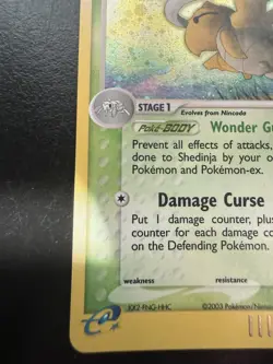 2003 Pokemon TCG Shedinja 11/97 EX Dragon Holo Rare w/ swirl - NM/LP - Image 4