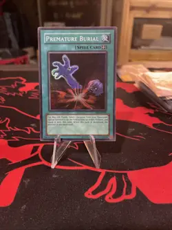 Yugioh Premature Burial DB1-EN091 Super Rare LP - Image 1