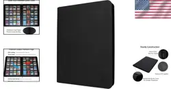 16 Pocket Trading Card Binder - Elegant Black, Archival-Safe, 1024 Card Capacity - Image 2