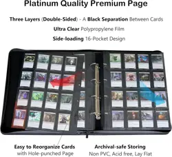 Large 2000 Capacity D-Ring Trading Card Album with Reinforced Zipper Closure - Image 5