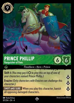 Prince Phillip - Vanquisher of Foes (087) Foil Ursula's Return Disney Lorcana - Image 1
